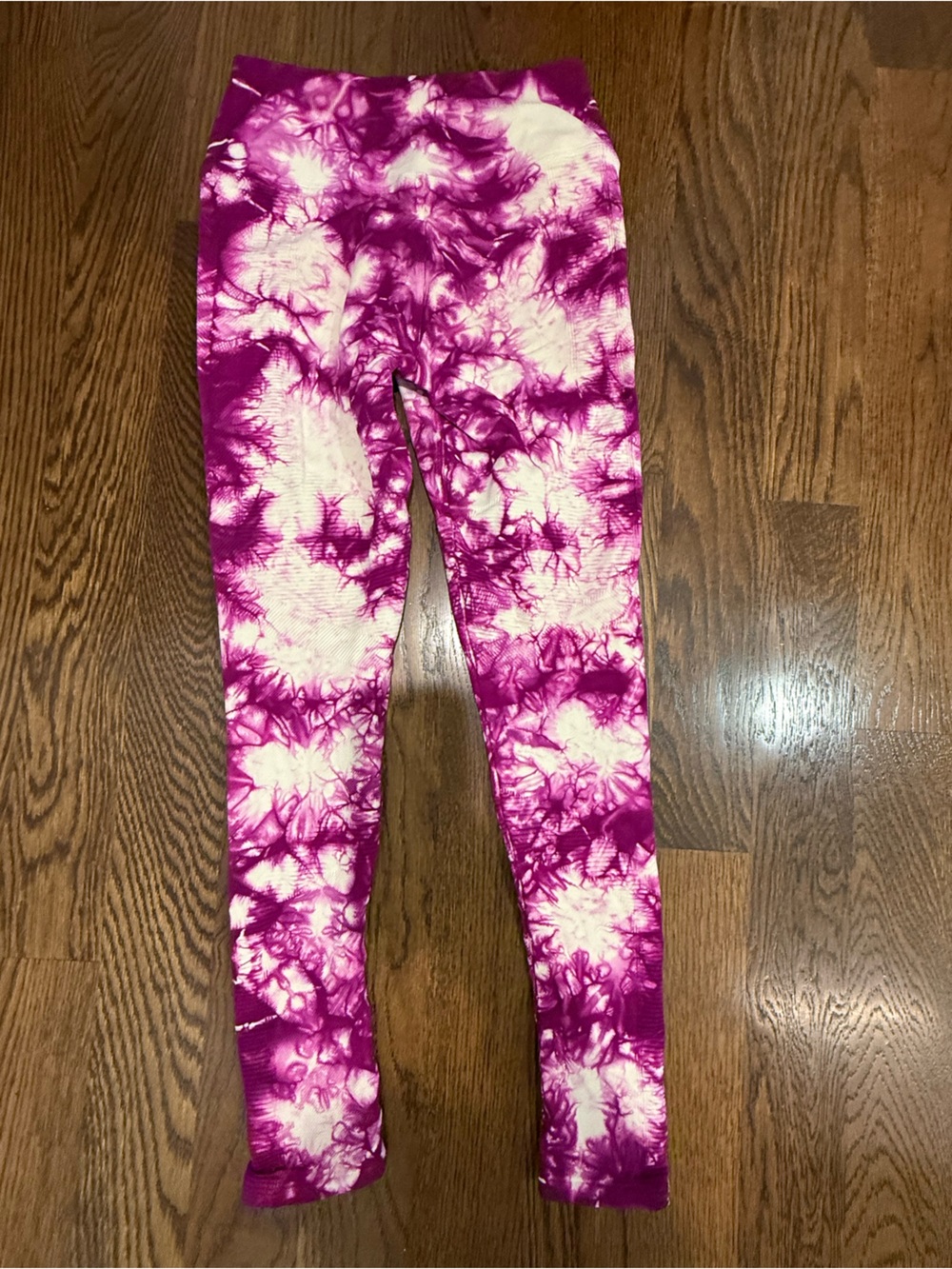 NUX womens Purple and White Tie-Dye Leggings. Nearly new.